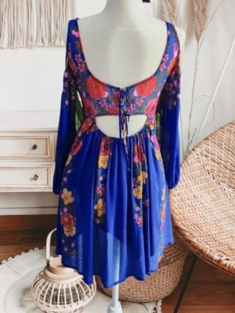 Free People Resort 'Penny Lover' Bohemian Cold Shoulder Cutout Flowy Dress